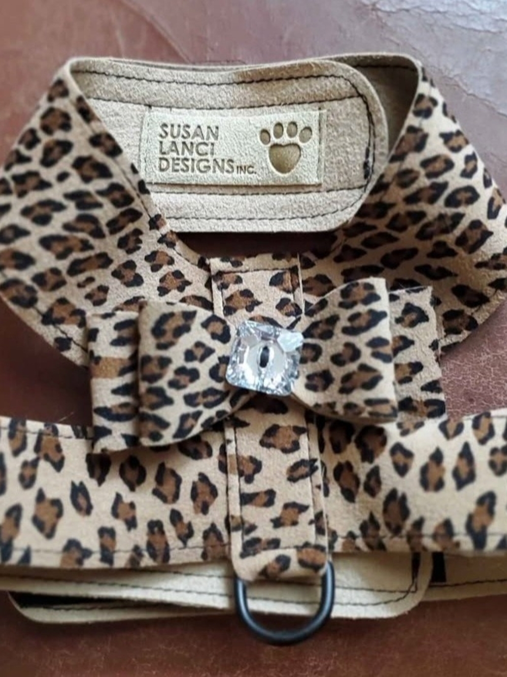 Susan Lanci Cheetah Couture Nouveau Bow Step-In Harness Medium